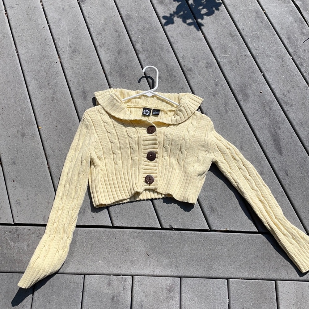 Cream Cable Knit Cropped Cardigan